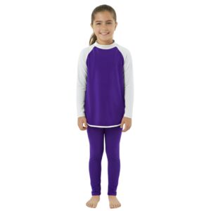Girls Sun Safe with Leggings Purple White